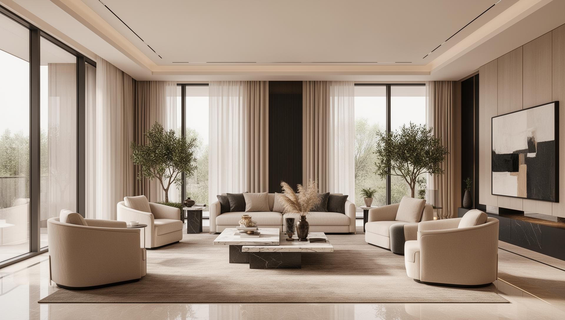Luxury modern living room interior